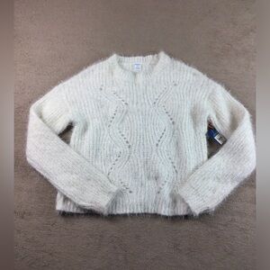 Arizona jean co sweater white juniors size xl nwt fuzzy
